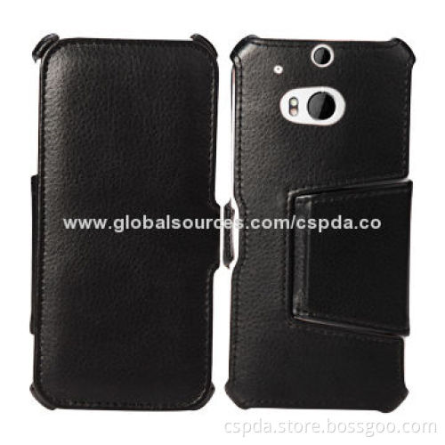 PU Leather Heat Setting Back Standing Mobile Phone Cases for HTC One M8 Mini,